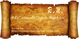 Rózsavölgyi Martin névjegykártya